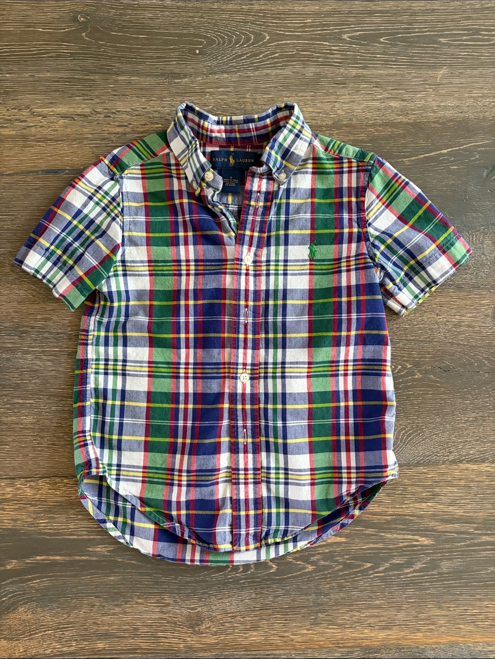 Ralph Lauren Multicolor Plaid Short-Sleeve Button-Down Shirt